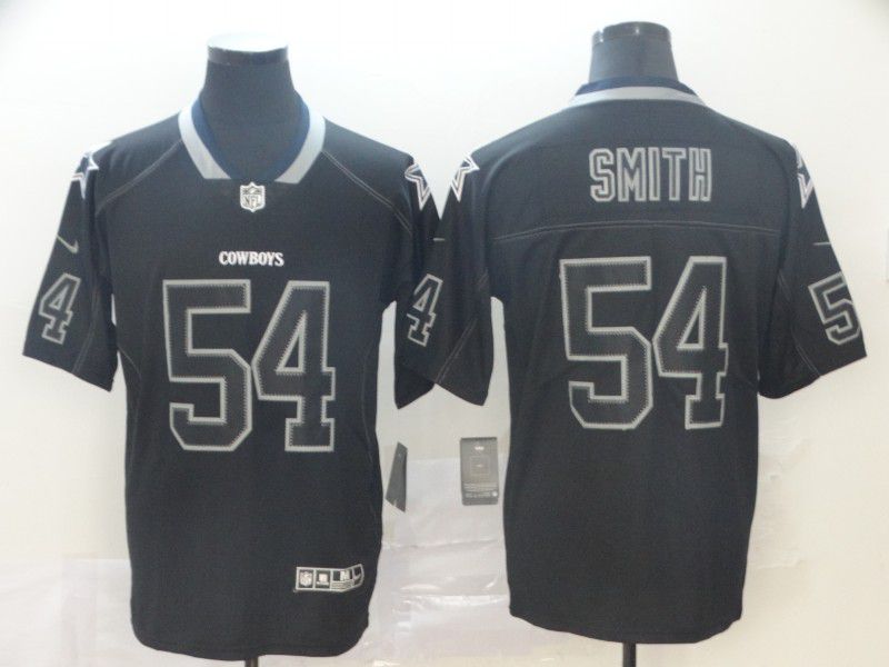Men Dallas cowboys #54 Smith Black Nike Lights Out Black Color Rush Limited NFL Jerseys